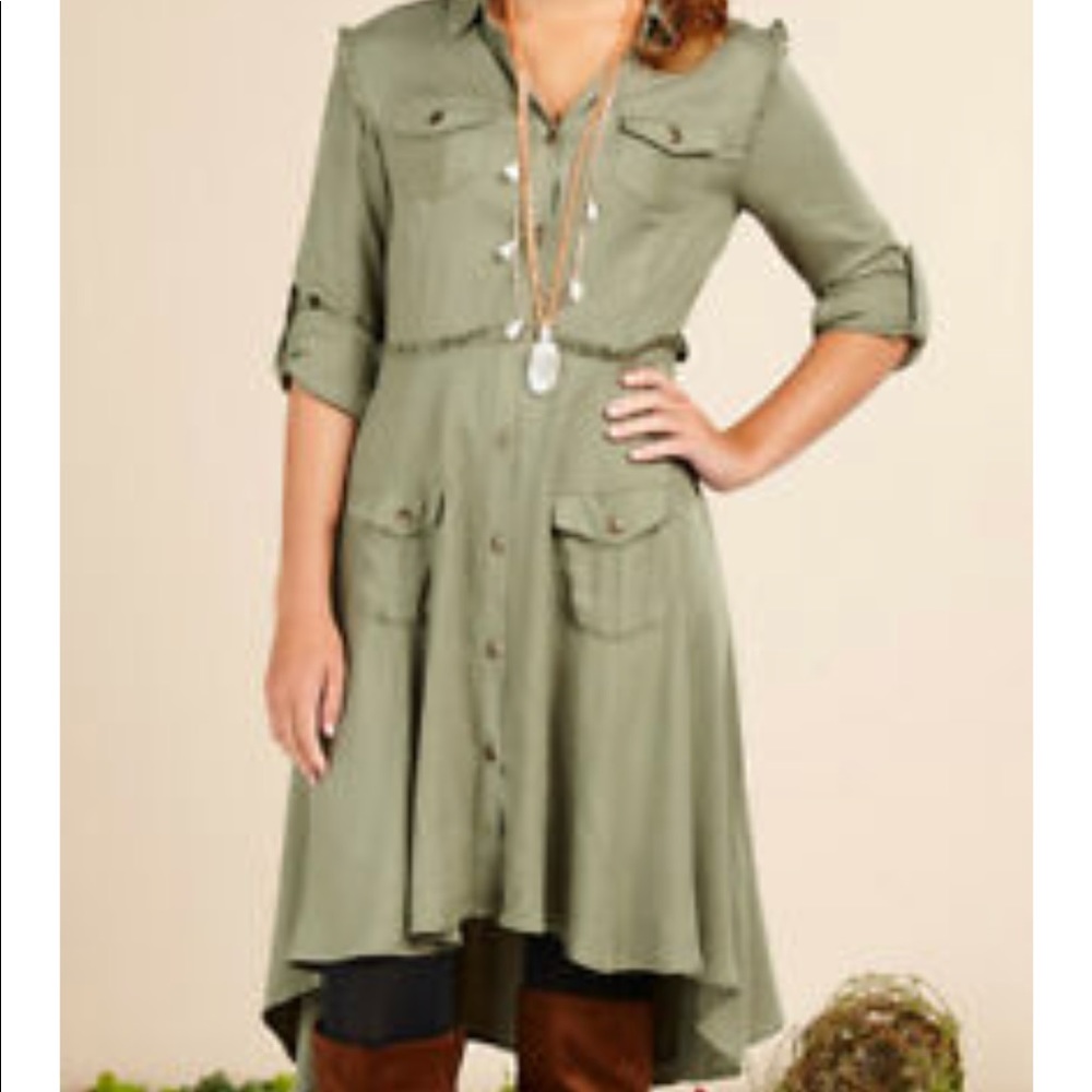 Matilda Jane Green button down dress extra small